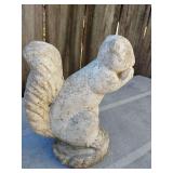 Vintage Concrete Squirrel, 9" T, aged and worn.