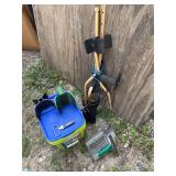 Large metal scoop, arm rests, coupling clamp