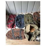 six canvas duffel bags