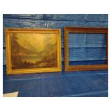 Northwest Painting 24 x 19, Empty frame 24 1/2" x 20 1/2" chips and damage.