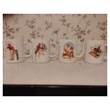 4 Norman Rockwell Coffee Cups