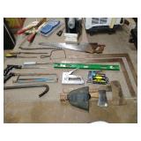 Woodworking Tools - Plus, Axes, Nail gun, Stapler, Level, Saws, 2 Squares, Crow Bar, Files, Hedge Clippers, Ladder Covers, Screw Drivers, Poly Mesh & Aluminum screening