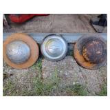3 Vintage Hub Caps.