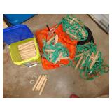 3 Rope Ladders in nylon bag and bucket of new rungs