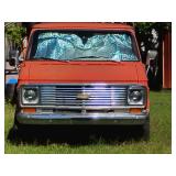 1974  Chevrolet   chevyvan 10 1974 chevyvan 10, Shorty Van, Scooby-Dooish V8, MFD 03/74, GVWR 4500, GAWR FRT 2620 RER 2300, Wheel Base 110, Crimson Red, Chrome Bumpers, Light Duty Chassis, came with V