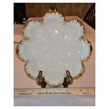 Vintage Lenox 10.5" Round Oyster Dish w/Scalloped Edges Hand Decorated w/24-K Gold...