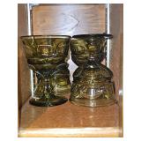 Five(5) vintage Fostoria "Argus" Green Champagne/Tall Sherbets 5 1/8" in excellent vintage condition...