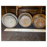 Group of Three(3) Vintage Wooden Butter Press/Butter Molds...