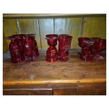 Twelve(12) vintage Fostoria "Argus" Red Goblets SEE DESCRIPTION FOR DETAILS OF SIZES in excellent vintage condition NEED TO BE WASHED...
