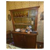 Vintage primitive wooden hutch 46 x 20 x 71" in excellent vintage condition CONTENTS IN AND ON NOT INCLUDED...