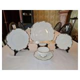Gorgeous LIKE NEW Vintage 5-Piece Place Setting of Hutschenreuther China of Germany in the Revere(White) Pattern in excellent vintage condition...