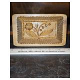 Vintage Primitive Wood Butter Press/Butter Box Mold w/Flower Motif...
