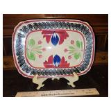 Vintage Very Fine and Early Stick Spatter 12.25x8.75" Tray/Platter by Wm Adams & Co Tunstall England in very good vintage condition...