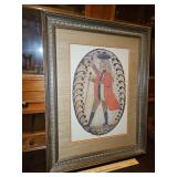 Beautiful Vintage Framed 18.5x23.5" & Double Matted Print of an Original Bride