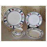 Vintage Adams English Ironstone 5-Piece Place Setting in the "Lancaster" Pattern in excellent vintage condition...