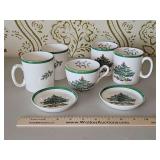 Collection of Vintage Spode Christmas Tree Dinnerware Pieces in excellent vintage condition(except for a chip on one mug)...