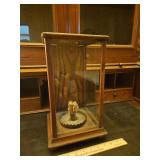 Vintage Oak & glass candle box 8x8x14"...
