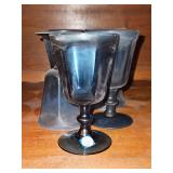 Seven(7) Vintage Lenox "Antique Dark Blue" Hand Blown Wine Glasses 5" in excellent vintage condition NEED TO BE WASHED...