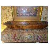 Very large vintage 41.25x10.5x6.5" dough bowl w/metal handles in excellent vintage condition...