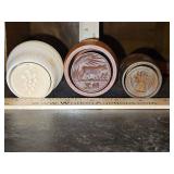 Group of Three(3) Vintage Mini Wooden Butter Press/Butter Molds...
