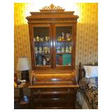Vintage Walnut(?) Victorian Style Cylinder Roll Secretary w/Bookcase 40 x 21 x 90.25" in excellent vintage condition CONTENTS NOT INCLUDED...
