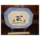 Vintage Molly Dallas 14.25x11" Spatterware Serving Tray/Platter  “JUDY HAD NEVER BEEN TO A FAIR BEFORE BUT SHE SENSED IT WAS GOING TO BE SOMETHING SPECIAL” in excellent vintage condition...