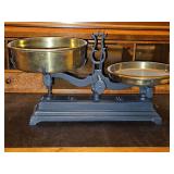 Vintage Balance Scale French Force Cast Iron w/Brass Pans in excellent vintage condition...