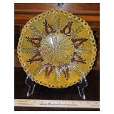 Beautiful Eldreth Redware Pottery Christmas " Plate w/Crimped Edges in excellent vintage condition...
