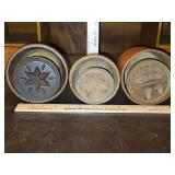 Group of Three(3) Vintage Wooden Butter Press/Butter Molds...
