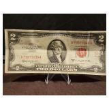 Vintage Red Seal 1953C Series $2 Bill in good condition...