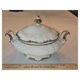 Gorgeous LIKE NEW Vintage Hutschenreuther China of Germany Footed Tureen w/Lid in the Revere(White) Pattern in excellent vintage condition...