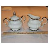 Gorgeous LIKE NEW Vintage Hutschenreuther China of Germany Creamer & Covered Sugar Bowl in the Revere(White) Pattern in excellent vintage condition...