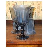 Nine(9) Vintage Lenox "Antique Dark Blue" Hand Blown Water Goblets 6 3/4" in excellent vintage condition NEED TO BE WASHED...