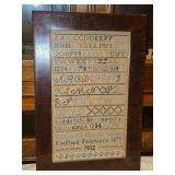 Vintage framed 13.5×20" sampler by "Elizabeth Henns", "2/18/1812" SEE PICS FOR MORE DETAILS...