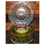 Ten(10) vintage Fostoria "Argus" Green Luncheon Plates 8" in excellent vintage condition NEED TO BE WASHED...