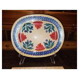 Vintage Auld Heatherware Spongeware Links Scotland 13.75x11" Tray/Platter in very good vintage condition...