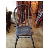 Vintage Bow Back Side Chair Made-To-Order by David T. Smith & Co. Morrow, OH; 17" seat w x 16" seat d x 22" seat back h x 17" seat h x 38" total h in excellent vintage condition...
