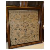 Vintage framed 25×26" sampler by "Rebecca Robinson", "1830" SEE PICS FOR MORE DETAILS...