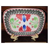 Vintage Very Fine and Early Stick Spatter 10x7.25" Tray/Platter by Wm Adams & Co Tunstall England in very good vintage condition...
