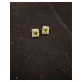 SS Peridot and Diamond Earrings