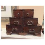 Japanese Tansu-Style Step Apothecary Chest