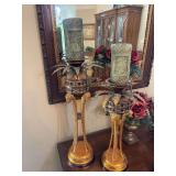 Pair of Vintage Tier Goat Head Candle Holders