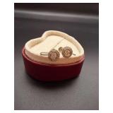 Unique 14KT Art Deco Diamond Screw Back Earrings