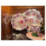 Prussia Floral Dishes, Grape n’ Vine Champagne Glasses and Rose Cup and Saucer
