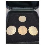 3 Two Dollar Hong Kong Coin and 1 Five Dollar Hong Kong Coin 1980, 1990, and 1987