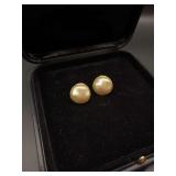 Monet Gold and Pearl Earrings