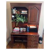 Ethan Allen Hutch and Computer Desk with Brass Hardware
