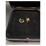 Stunning Gold and Black Onyx Cartier-Style Hoop Earrings
