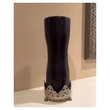 Pretty Lacquered E. P. N. S. Holder with Candle