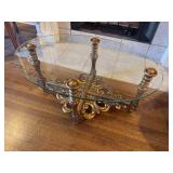 Hollywood Regency Low Glass Side Table